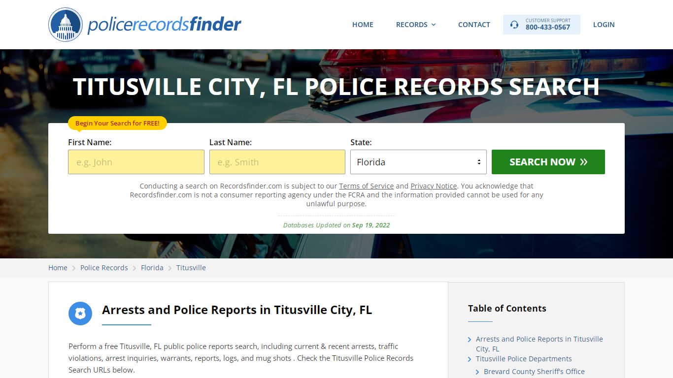 TITUSVILLE CITY, FL POLICE RECORDS SEARCH - RecordsFinder