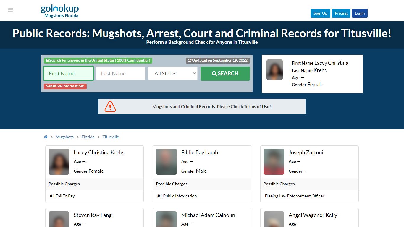 Mugshots Titusville, Arrest Records Titusville - GoLookUp